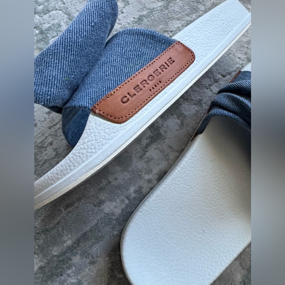 Robert Clergerie Paris Wendy Denim Pool Sandals Women’s US 6/6.5 Designer Slides - Picture 7 of 13